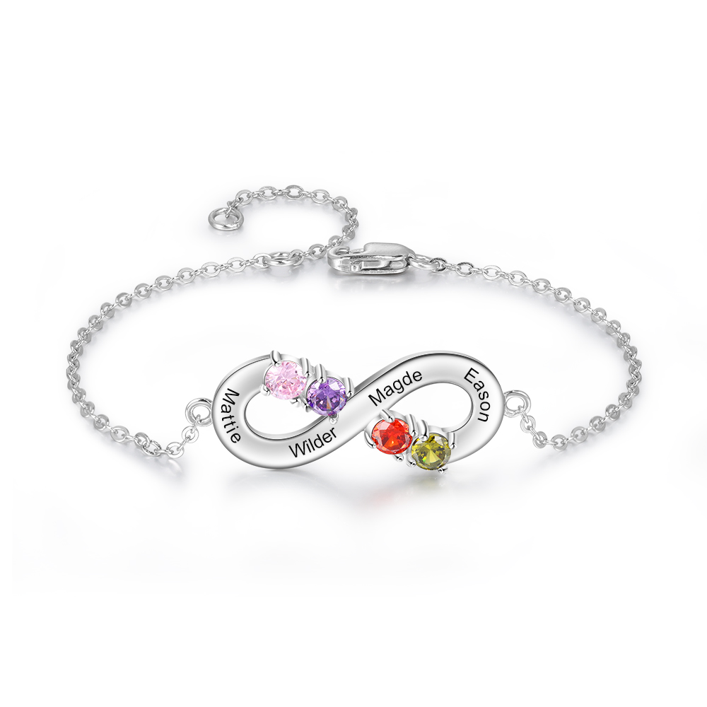 DNA Armband Aus 925 Sterling Silber – Einstellbar, Glänzend, Molekulares Design