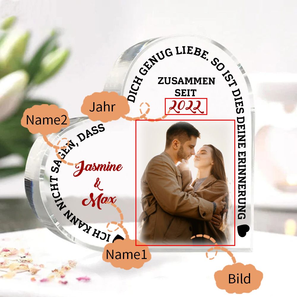 Personalisierte 2 Namen & Foto & Jahr Acryl-Deko-So ist dies deine Erinnung-Schreibtischdekoration für Paar