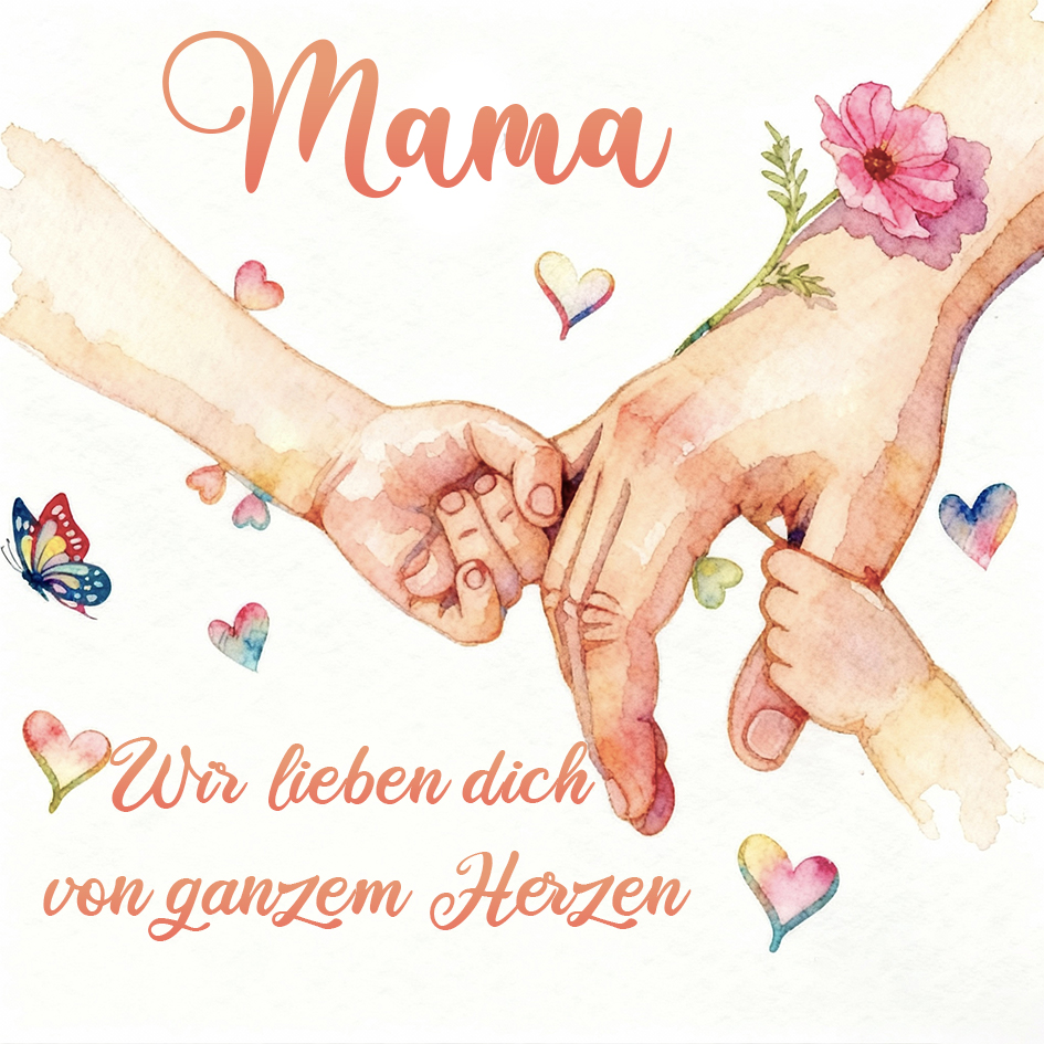 Mama-Hand-in-Hand-Geschenkkarte