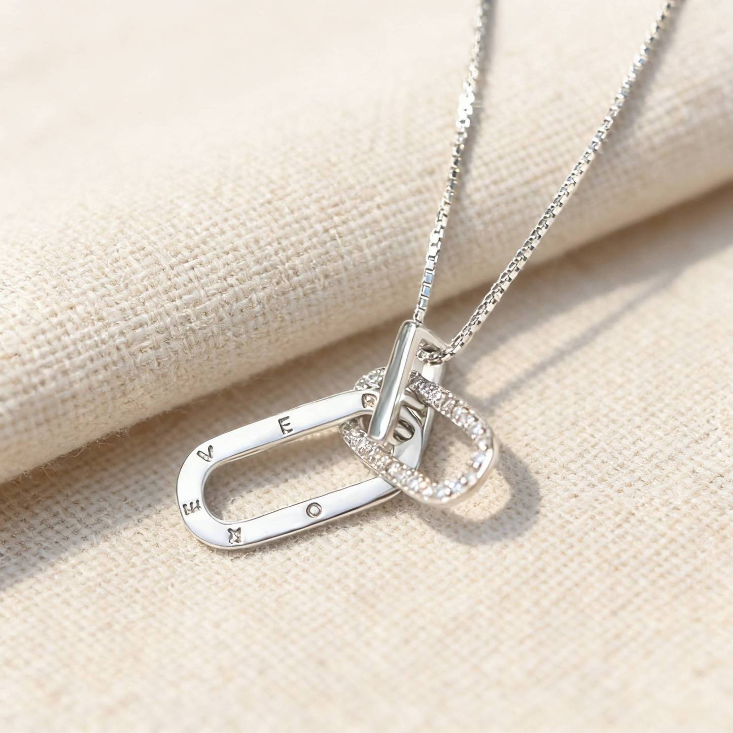 S925 Silber Mutter & Tochter Halskette-Für immer Verbunden