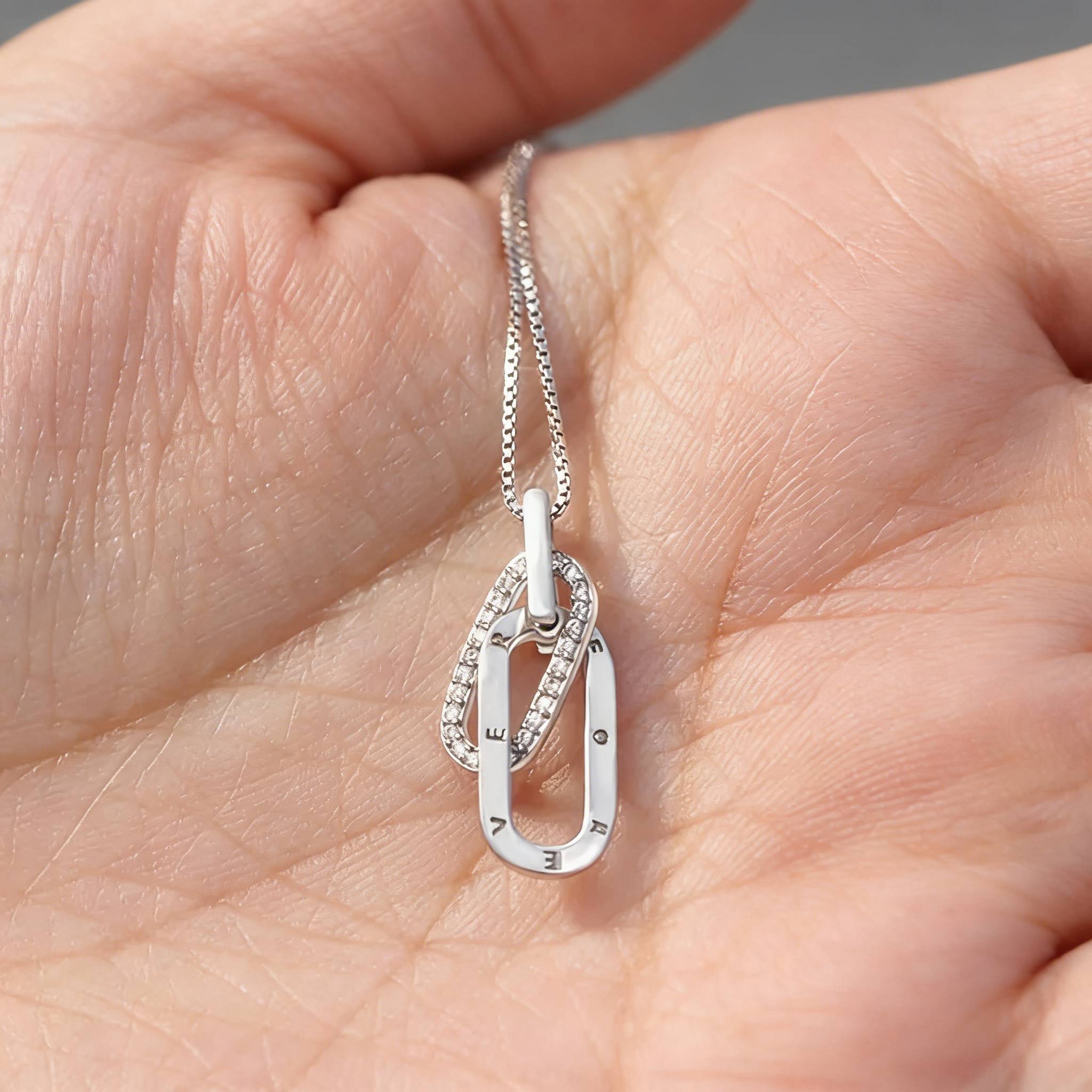 S925 Silber Mutter & Tochter Halskette-Für immer Verbunden