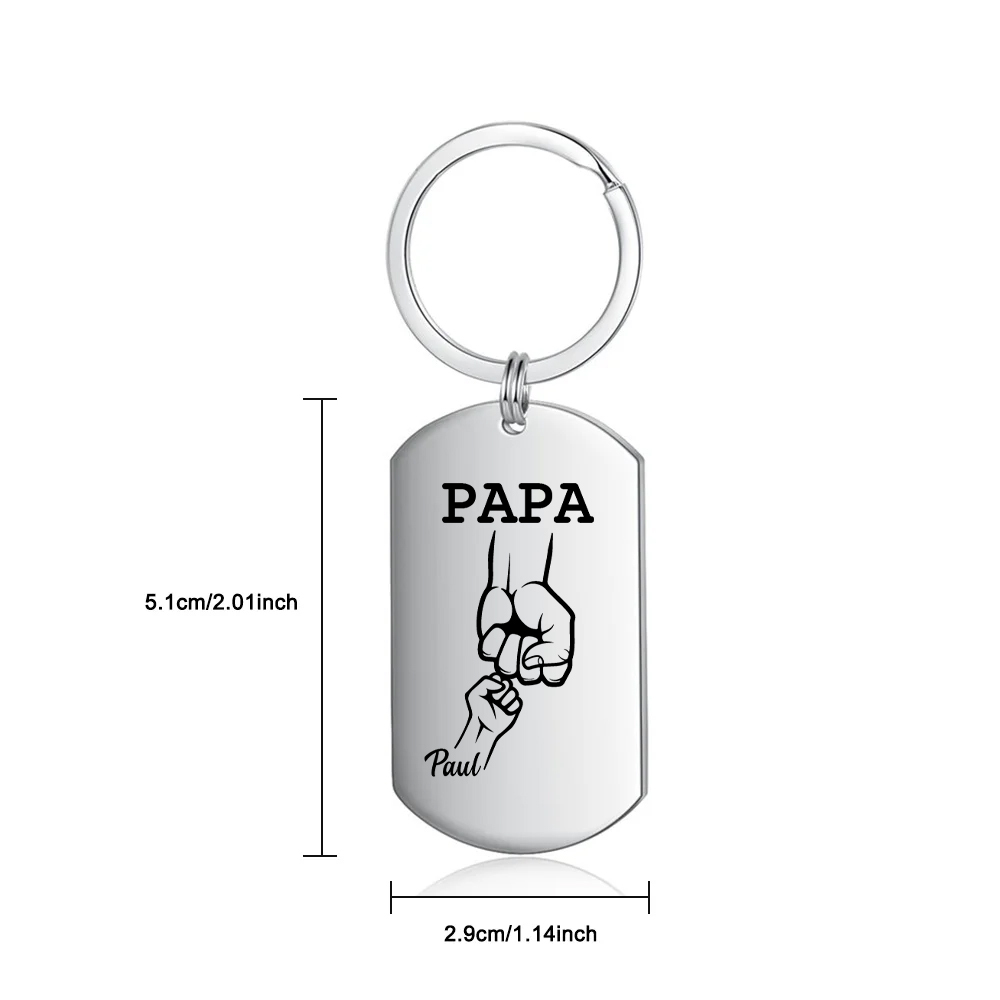 Personalisierbarer 1 Name Papa/Opa Faust Schlüsselanhänger-Lieber Papa/Opa du hast ja bereits uns\mich-Geschenk für Vater Vatertag