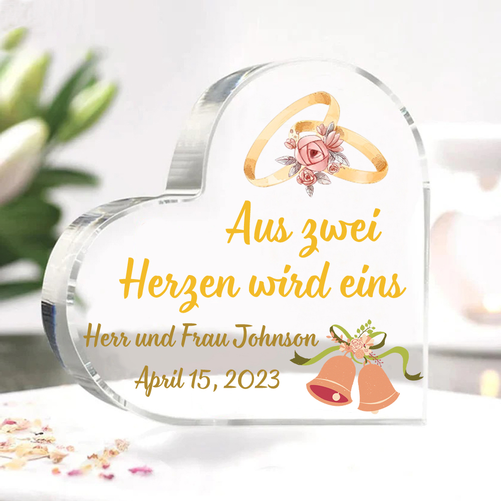 Personalisierte 2 Texte Acryl-Deko Schreibtischdekoration Hochzeit Geschenk für Paar