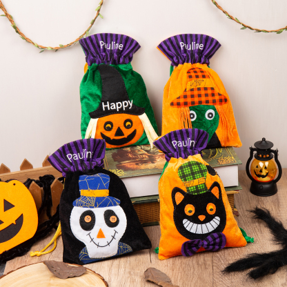 Personalisierter Name Halloween Tasche Süßes Oder Saures Süßigkeiten Tasche 