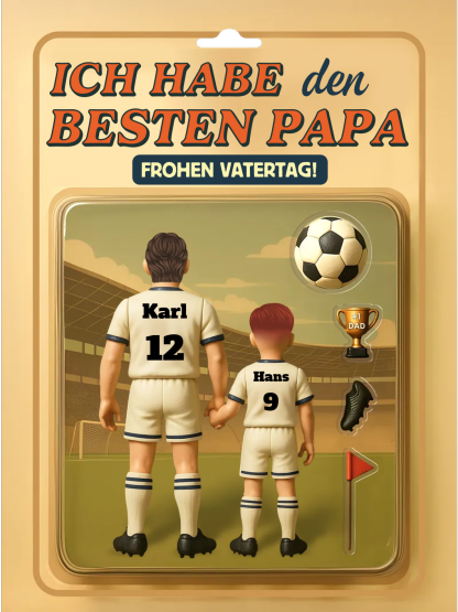 Personalisierte Papa und Kinder in Fußballtrikot Acryl-Deko-Ich habe den besten Papa-Schreibtischdekoration für Papa