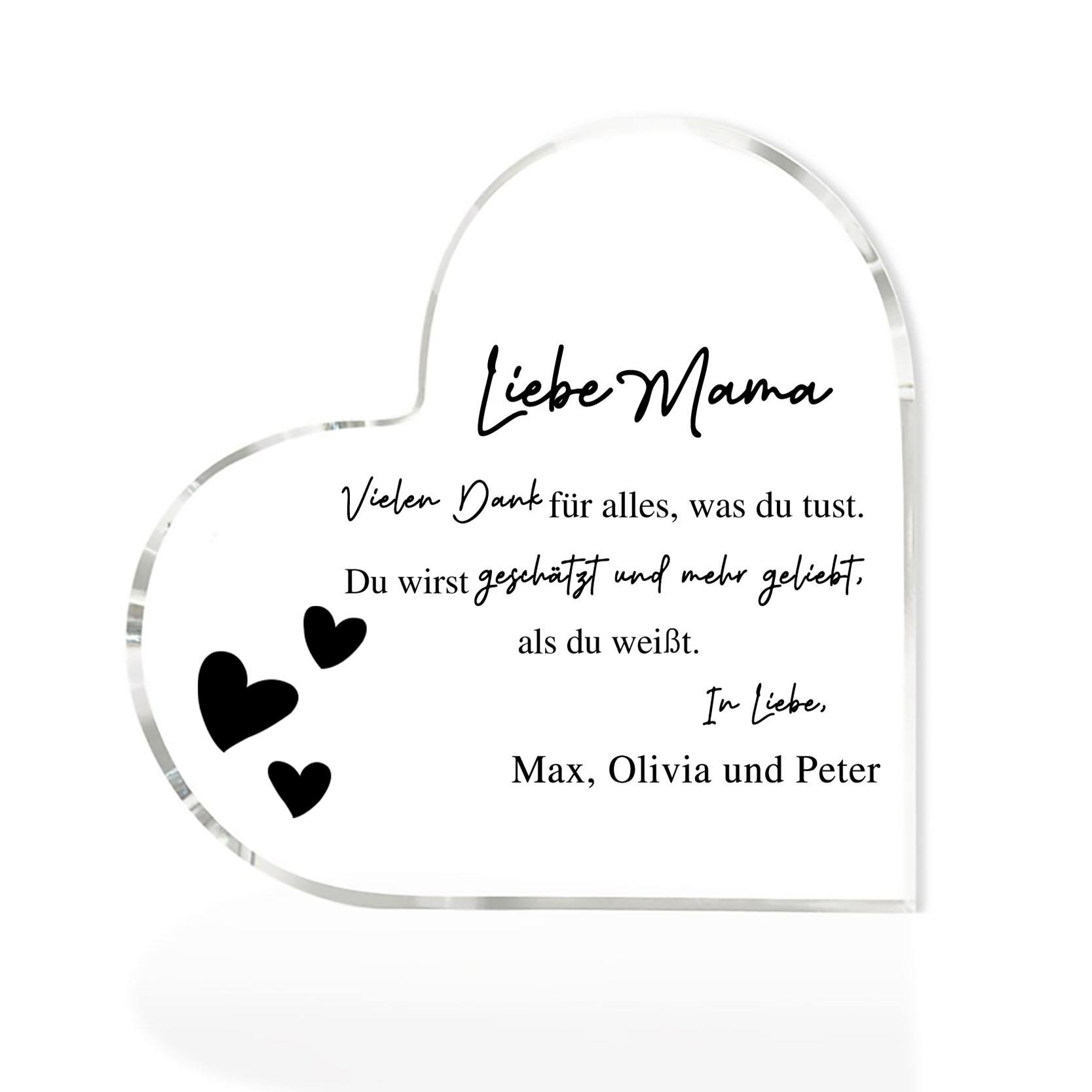 Personalisierter Text & Name -Vielen Dank für alles, was du tust- Acryl-Deko Schreibtischdekoration für Mutter