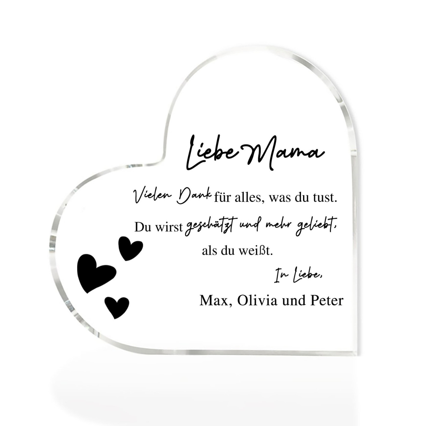 Personalisierter Text & Name -Vielen Dank für alles, was du tust- Acryl-Deko Schreibtischdekoration für Mutter