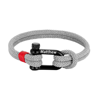 Herren Personalisierter 1 Name Edelstahl Hufeisenschnalle Handseil Armband-An meinen Sohn Glaube an dich selbst-Geschenk mit Nachrichtenkarte