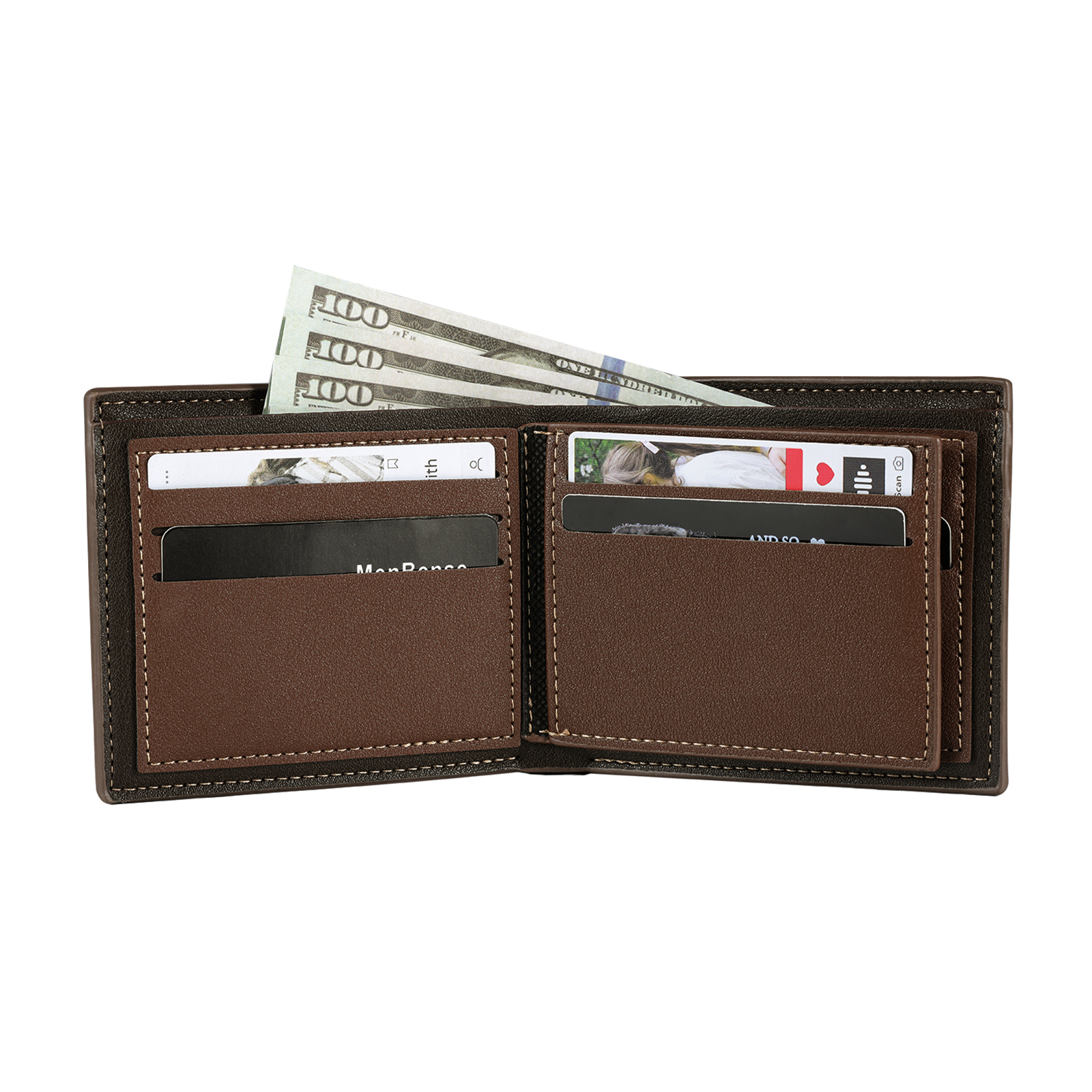 Personalisierte Foto & Name & 1 Buchstabe PU Leder Geldbörse