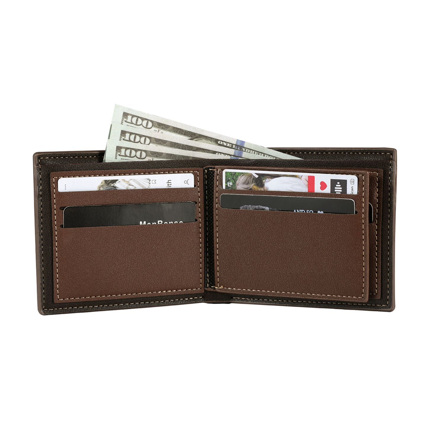 Personalisierte Foto & Name & 1 Buchstabe PU Leder Geldbörse