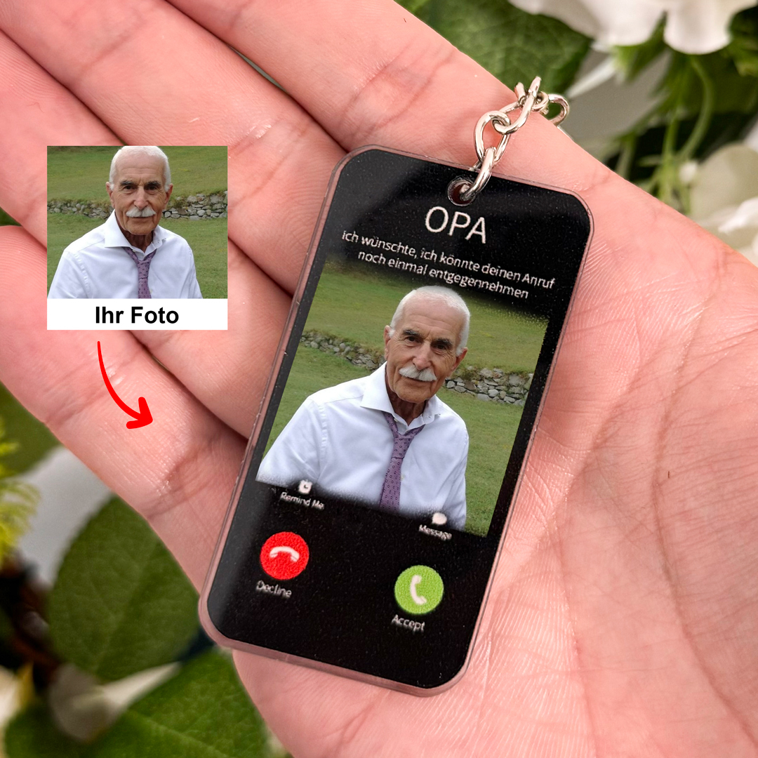 Personalisierbares Foto & Name & Text Trauer Acryl Schlüsselanhänger-Andenken Schlüsselanhänger