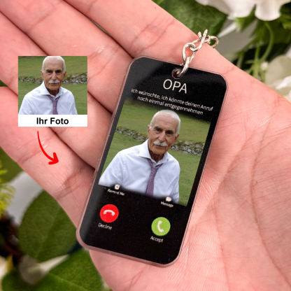 Personalisierbares Foto & Name & Text Trauer Acryl Schlüsselanhänger-Andenken Schlüsselanhänger