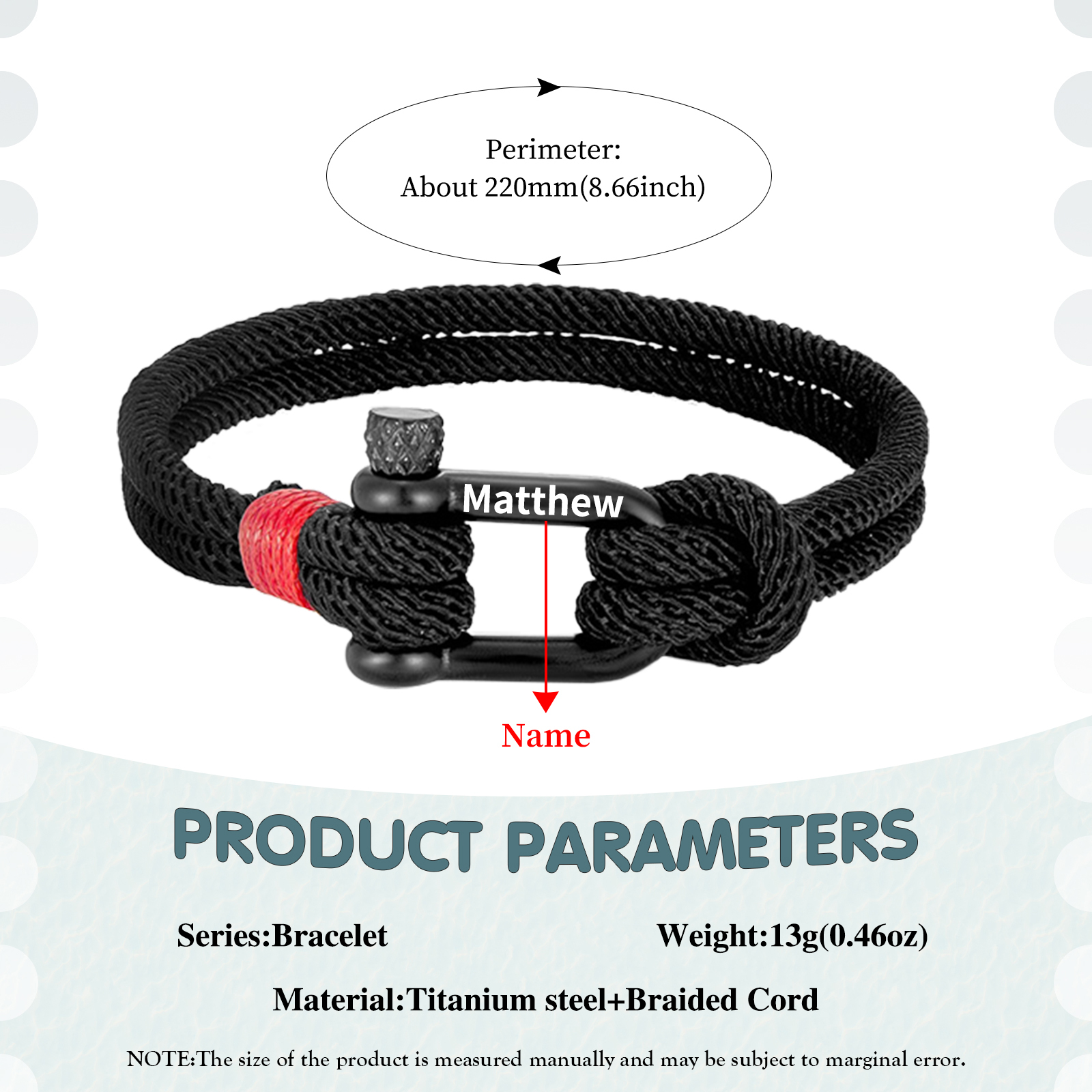 Herren Personalisierter 1 Name Edelstahl Hufeisenschnalle Handseil Armband--An unser wundervoller Sohn zum Abschluss-Geschenk mit Nachrichtenkarte