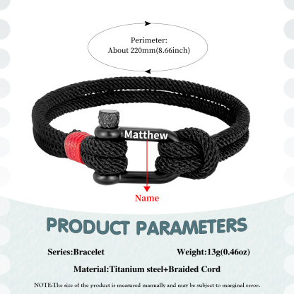 Herren Personalisierter 1 Name Edelstahl Hufeisenschnalle Handseil Armband--An unser wundervoller Sohn zum Abschluss-Geschenk mit Nachrichtenkarte