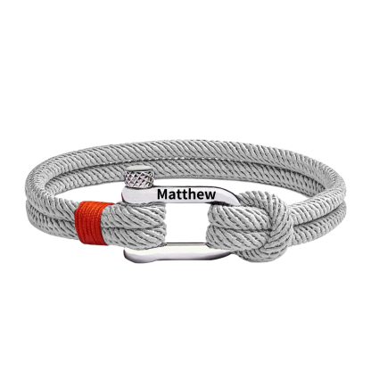 Herren Personalisierter 1 Name Edelstahl Hufeisenschnalle Handseil Armband--An unser wundervoller Sohn zum Abschluss-Geschenk mit Nachrichtenkarte