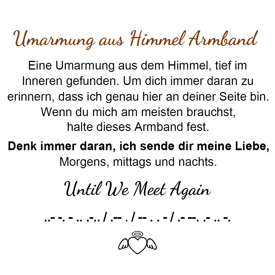 Umarmung aus Himmel Morse-Code-Armband-Geschenk mit Nachrichtenkarte