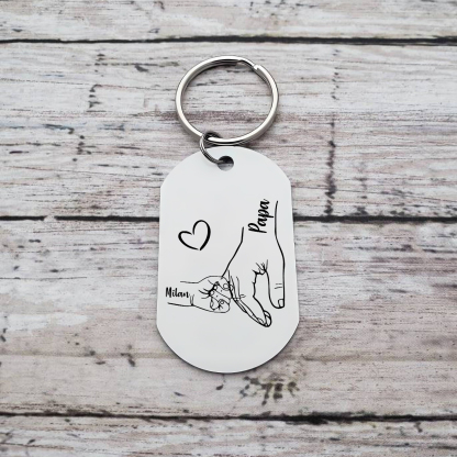 Personalisierbarer 1 Name Papa Hand Schlüsselanhänger-Lieber Papa du hast ja bereits mich-Geschenk für Vater Vatertag