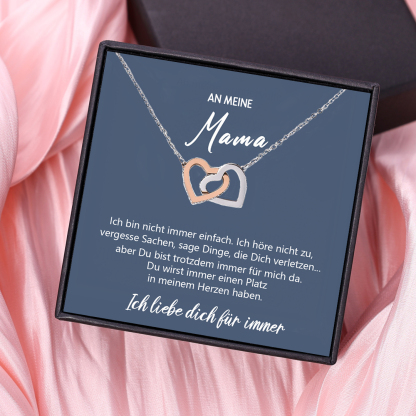 S925 Silber Halskette - An Meine Mama - Muttertag Geschenk mit Nachrichtenkarte 