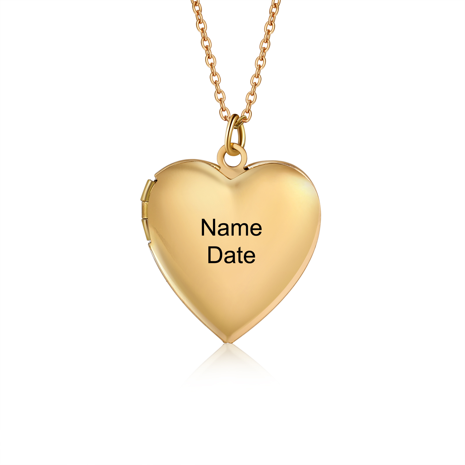 Personalisierte 2 Fotos & Name & Datum Herz Halskette Erinnerungen, die unser Herz berühren, gehen niemals verloren - Geschenk mit Nachrichtenkarte