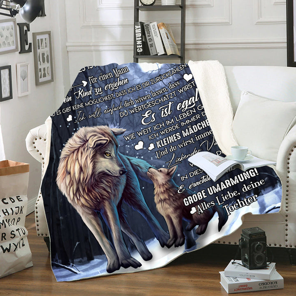 "An meinen Vater" Decke - Wolf