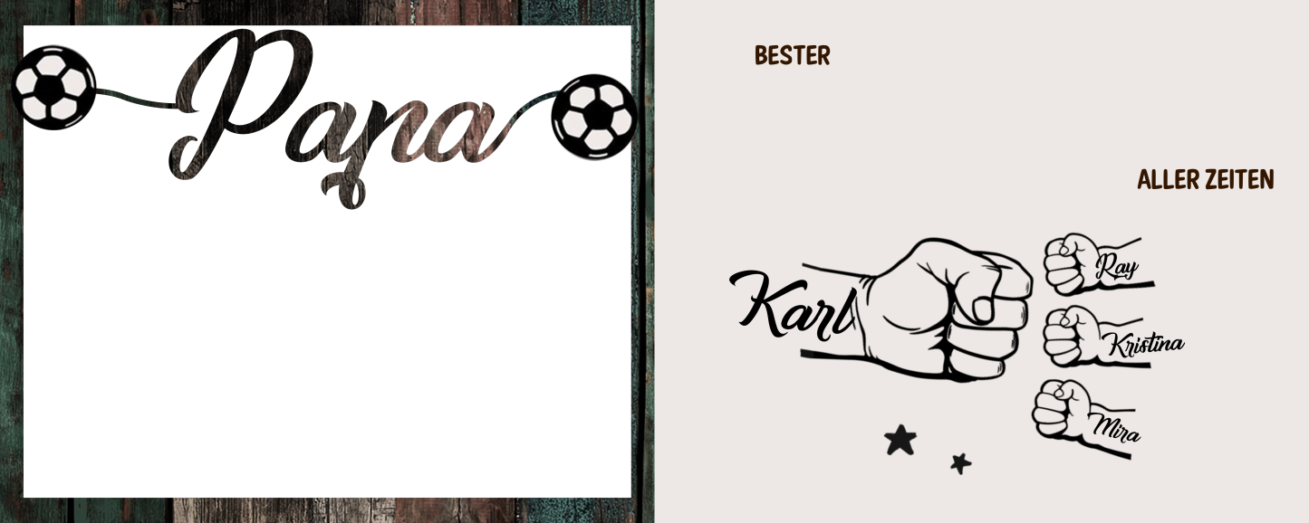Holzbild-Personalisierte Name & Faust-Bester Papa aller Zeiten-Geschenk für Vater