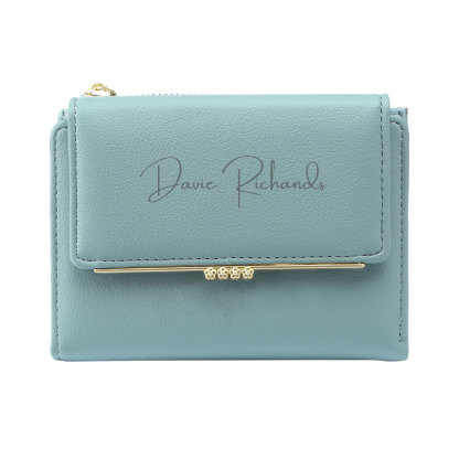 Damen Personalisierter Name & Foto PU Leder Kurze Portemonnaie Geldbörse Klappgeldbörse mit Reißverschluss