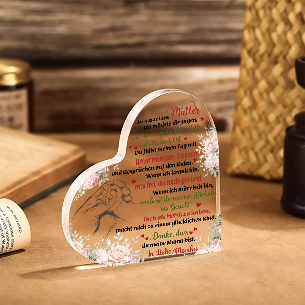 Herz Acryl-Deko-Danke, dass du meine Mama bist-Schreibtischdekoration für Mutter