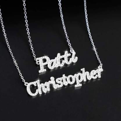 Muttertagsgeschenk personalisierte glänzende Diamant-Namenshalskette
