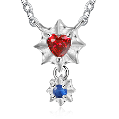 Personalisierte 2 Herz Geburtssteine Seemuschel Halskette für Großmutter