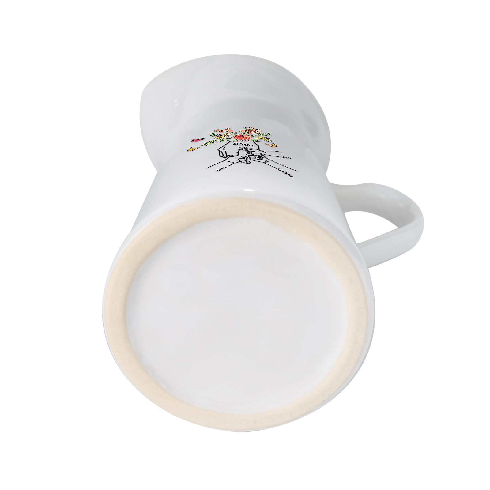 Personalisierte 3 Namen & Text Blumen Hand Gießvase mit Henkel Familie Vase