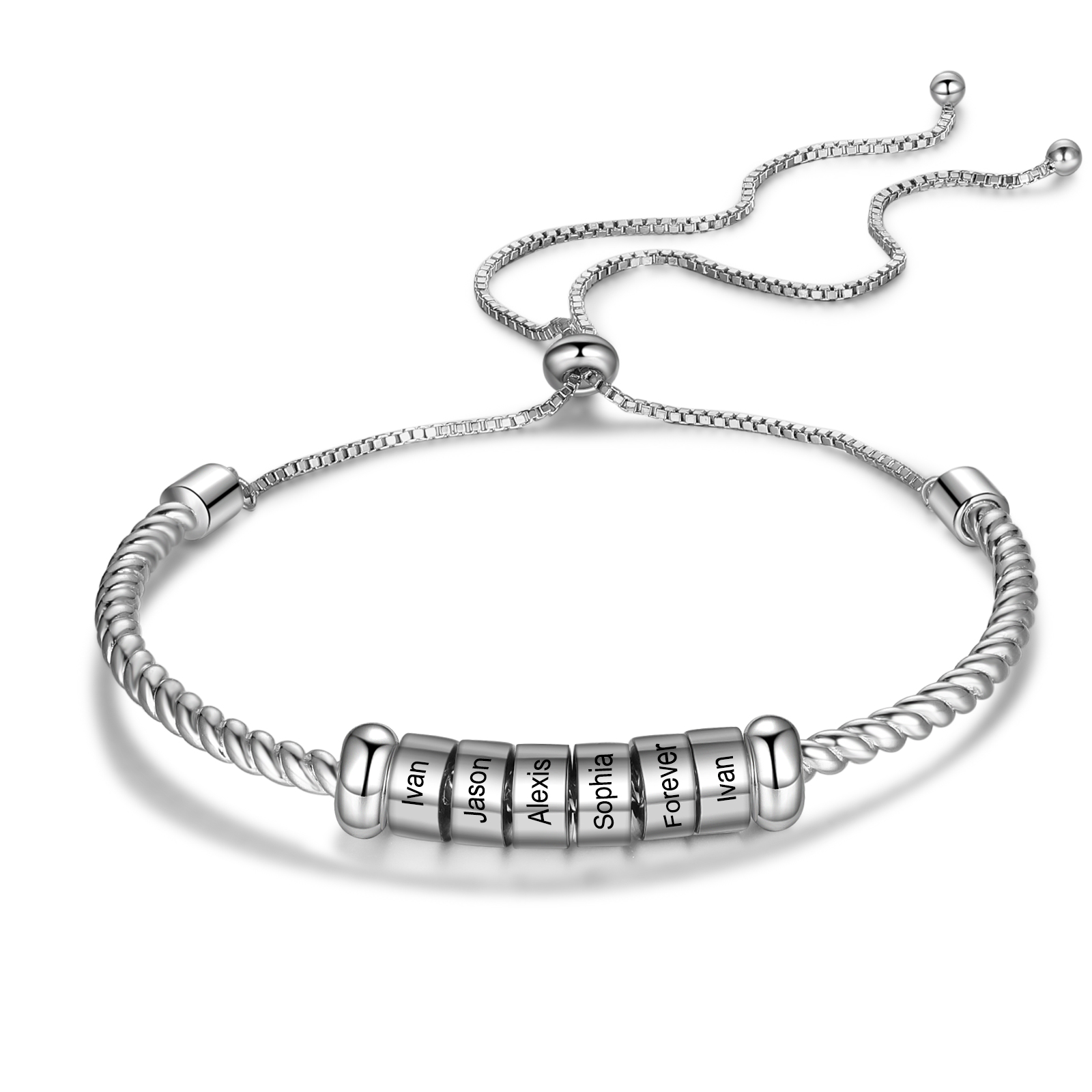 Personalisierte 1-6 Namen gebundenes Namensarmband