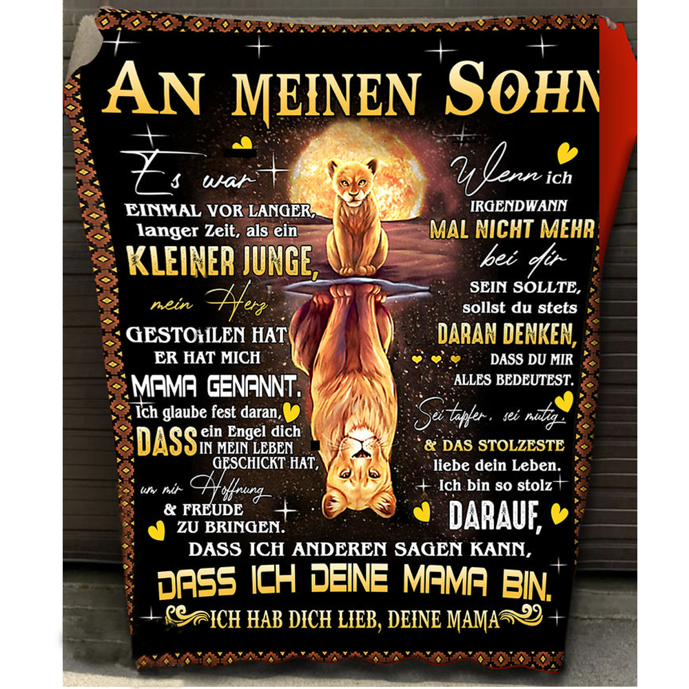 Decke - "An Meinen Sohn" von Mama - Tigris 