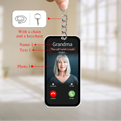 Personalisierbares Foto & Name & Text Trauer Acryl Schlüsselanhänger-Andenken Schlüsselanhänger