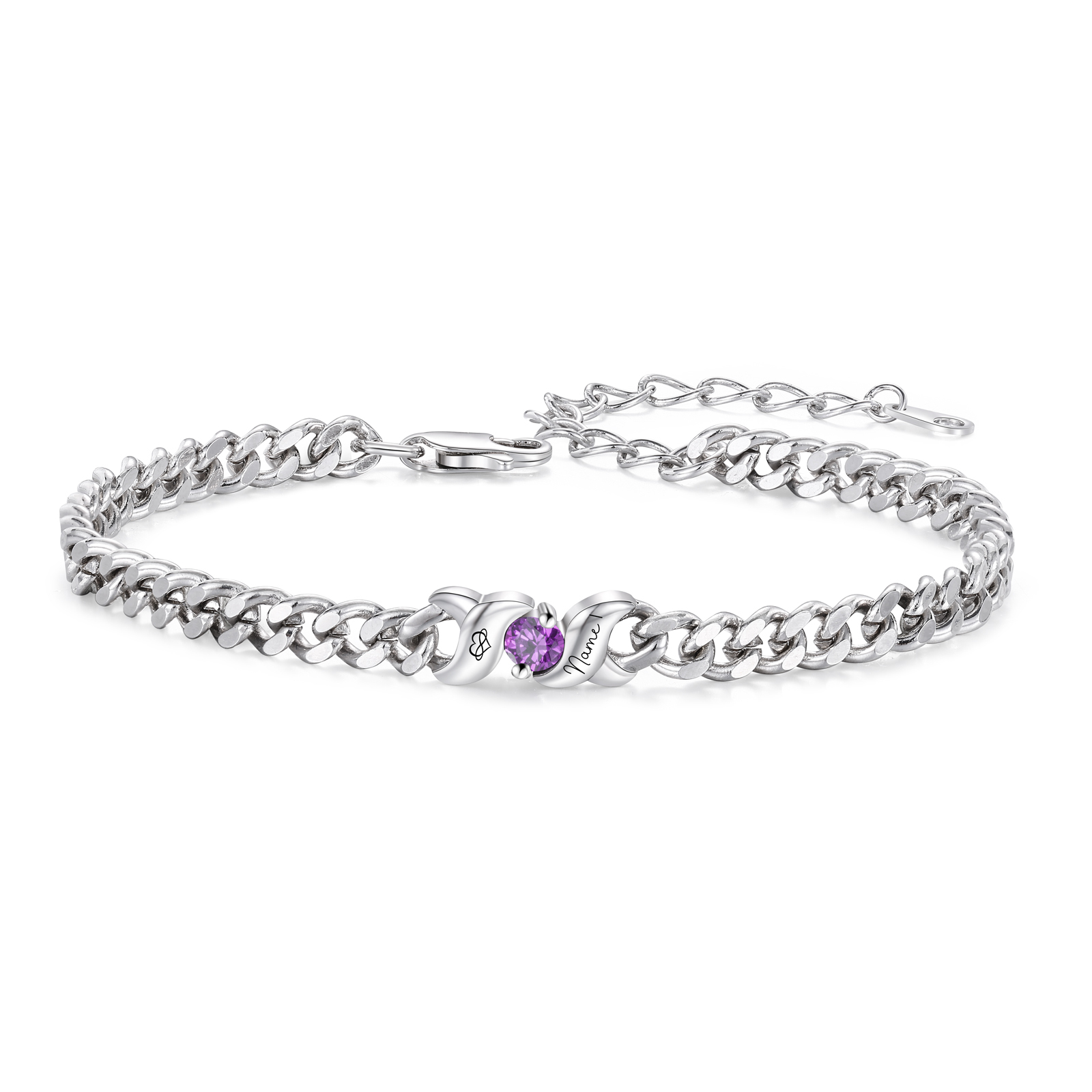 Personalisiertes Cuban Link Armband mit 1–5 Namen und Geburtssteinen Damen Armband, Muttertags- und Jahrestagsgeschenk für Mama, Ehefrau, Oma | Kettenmachen