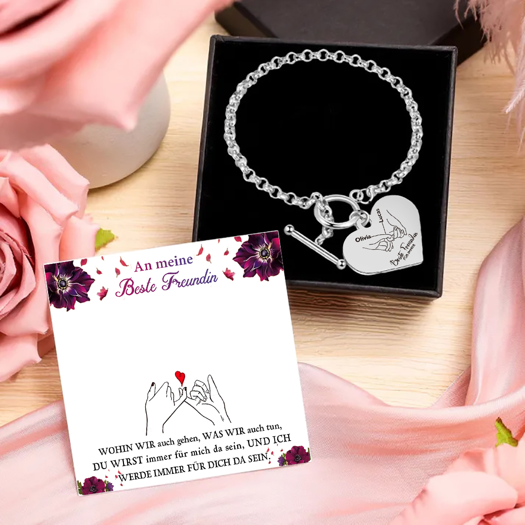 Personalisierte 2 Namen Edelstahl Armband für meine beste Freundinfür