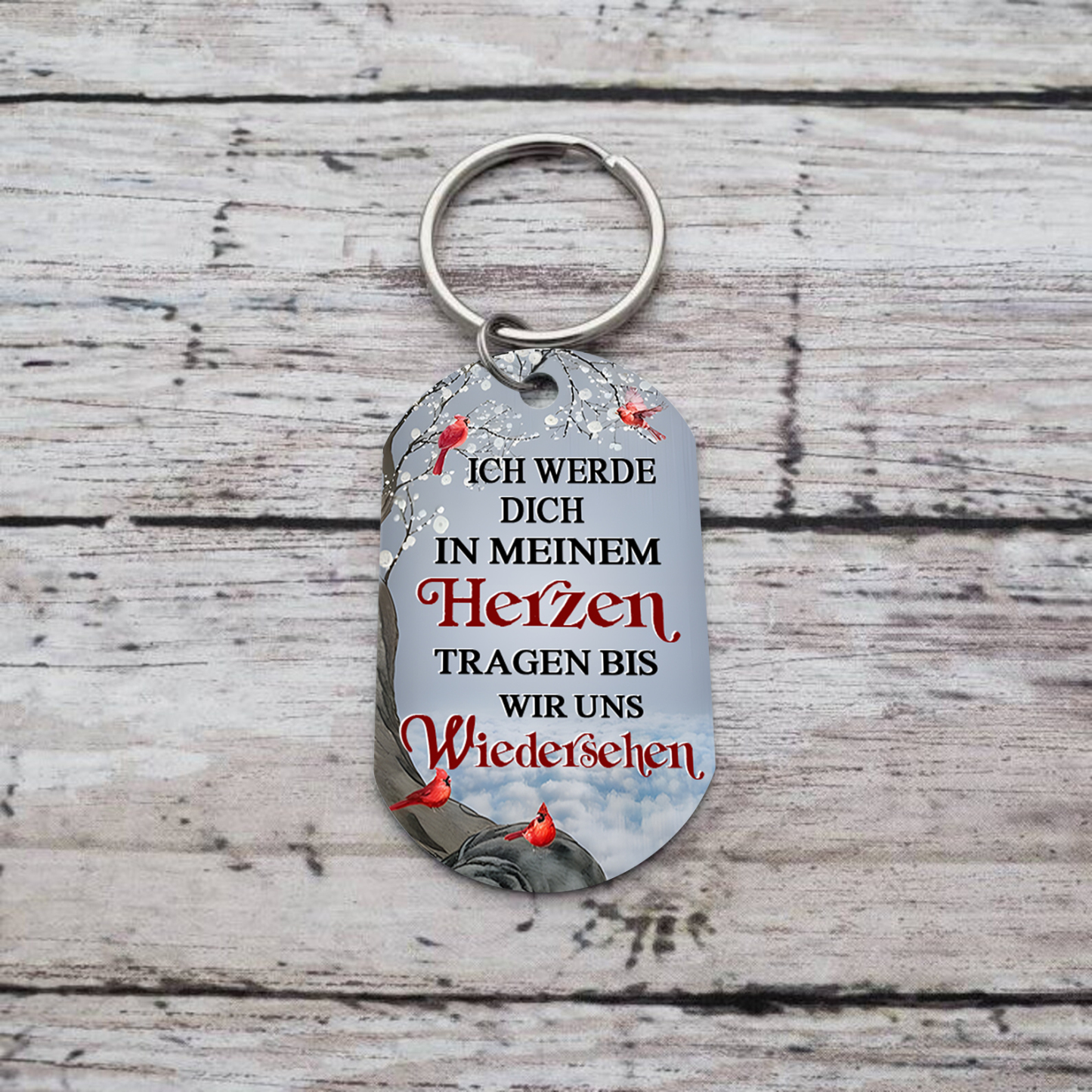 Personalisierbares Foto Trauer Schlüsselanhänger-Ich werde dich in meinem Herzen targen, bis wir uns widersehen-Andenken Schlüsselanhänger