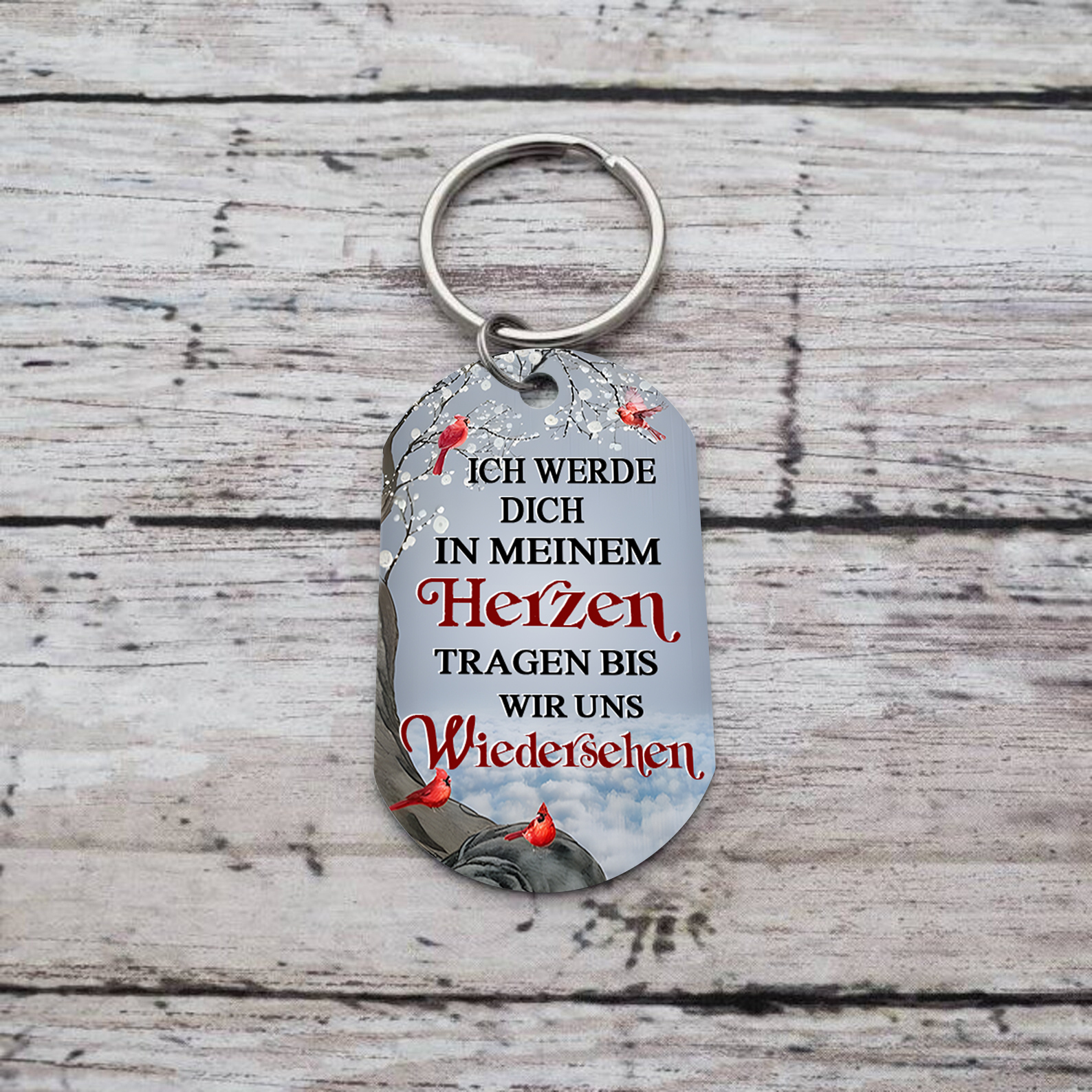 Personalisierbares Foto Trauer Schlüsselanhänger-Ich werde dich in meinem Herzen targen, bis wir uns widersehen-Andenken Schlüsselanhänger