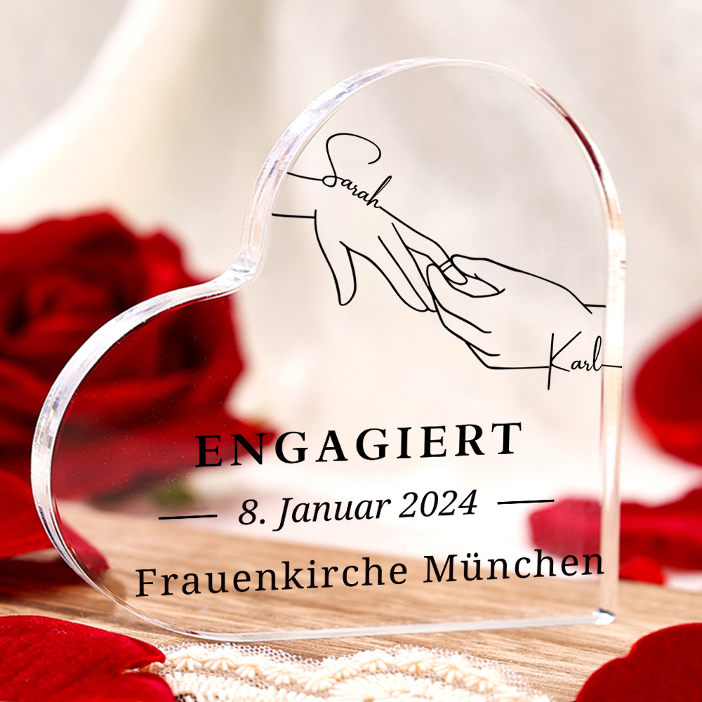 Personalisierte 2 Namen & Texte  Acryl-Deko Jubiläumsgeschenk Schreibtischdekoration für Paar
