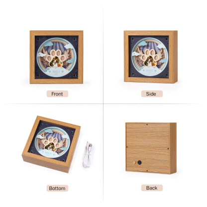 3D LED Gedenk‑Bilderrahmen Licht – Engelsflügel, Personalisierbar,Gedenkgeschenk,Nachtlicht mit Bilderrahmen