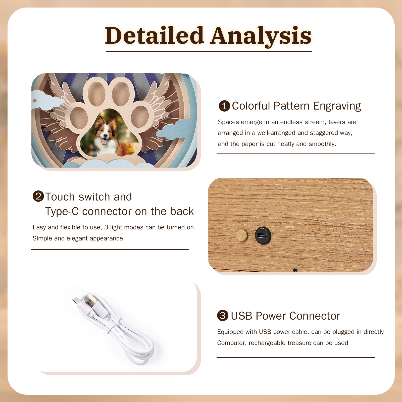 3D LED Gedenk‑Bilderrahmen Licht – Engelsflügel, Personalisierbar,Gedenkgeschenk,Nachtlicht mit Bilderrahmen