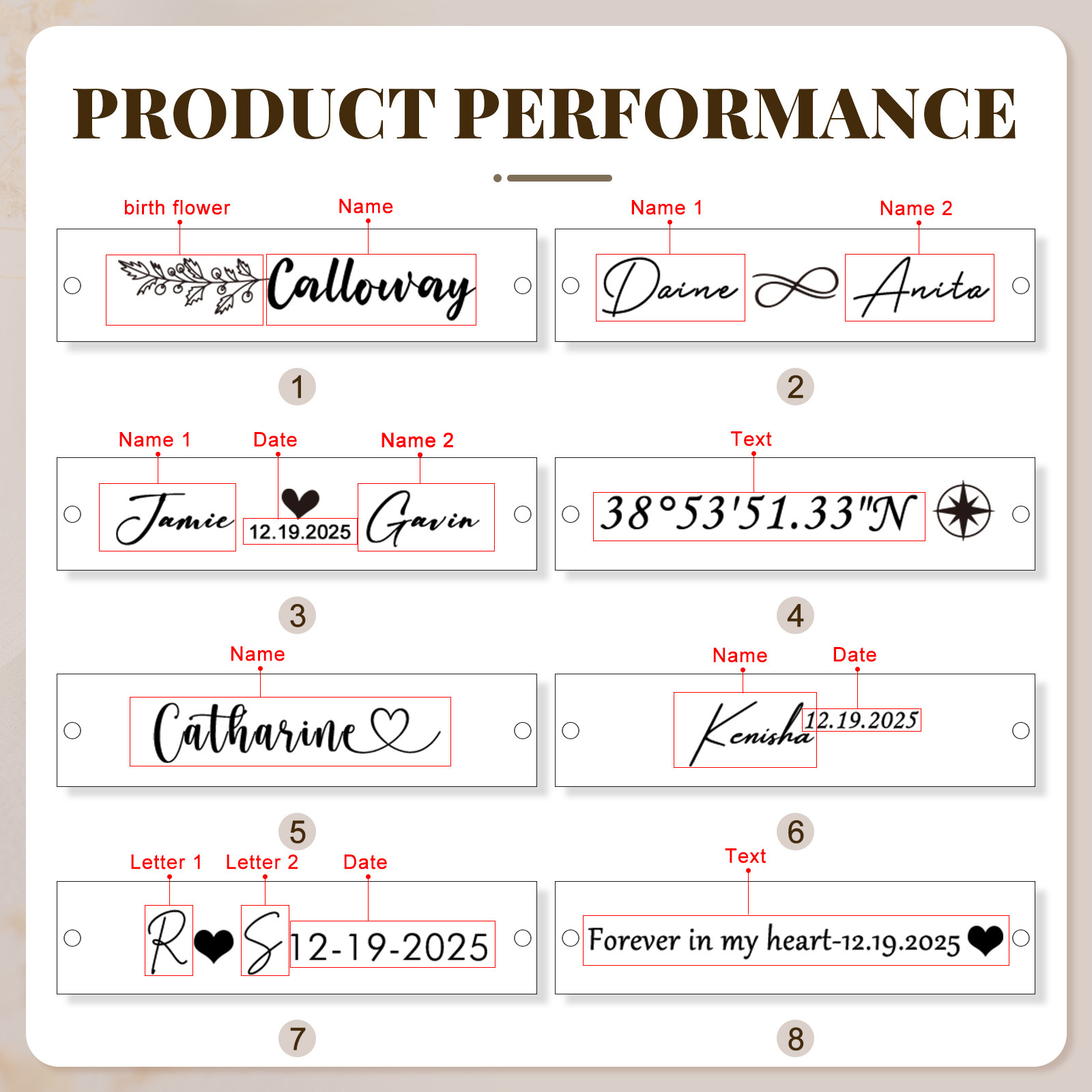 Individuelles Zirkonia-Tennisarmband mit graviertem Namen