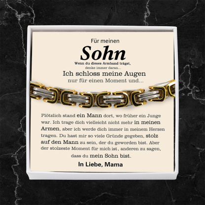 Herren Armband- An Meinen Sohn-Geschenk mit Nachrichtenkarte