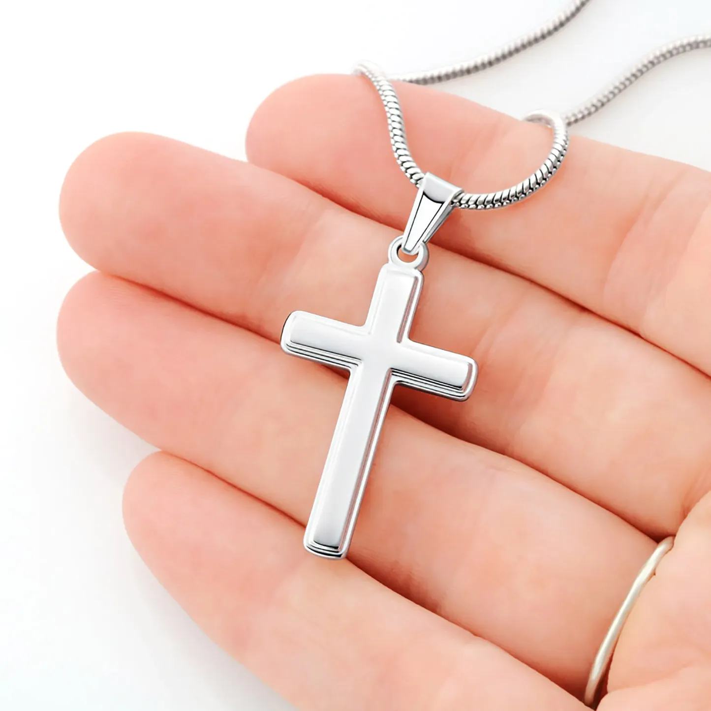 925 Sterling Silber An Meinen Sohn von Mama Kommunion Kreuz Halskette - Geschenk mit Nachrichtenkarte