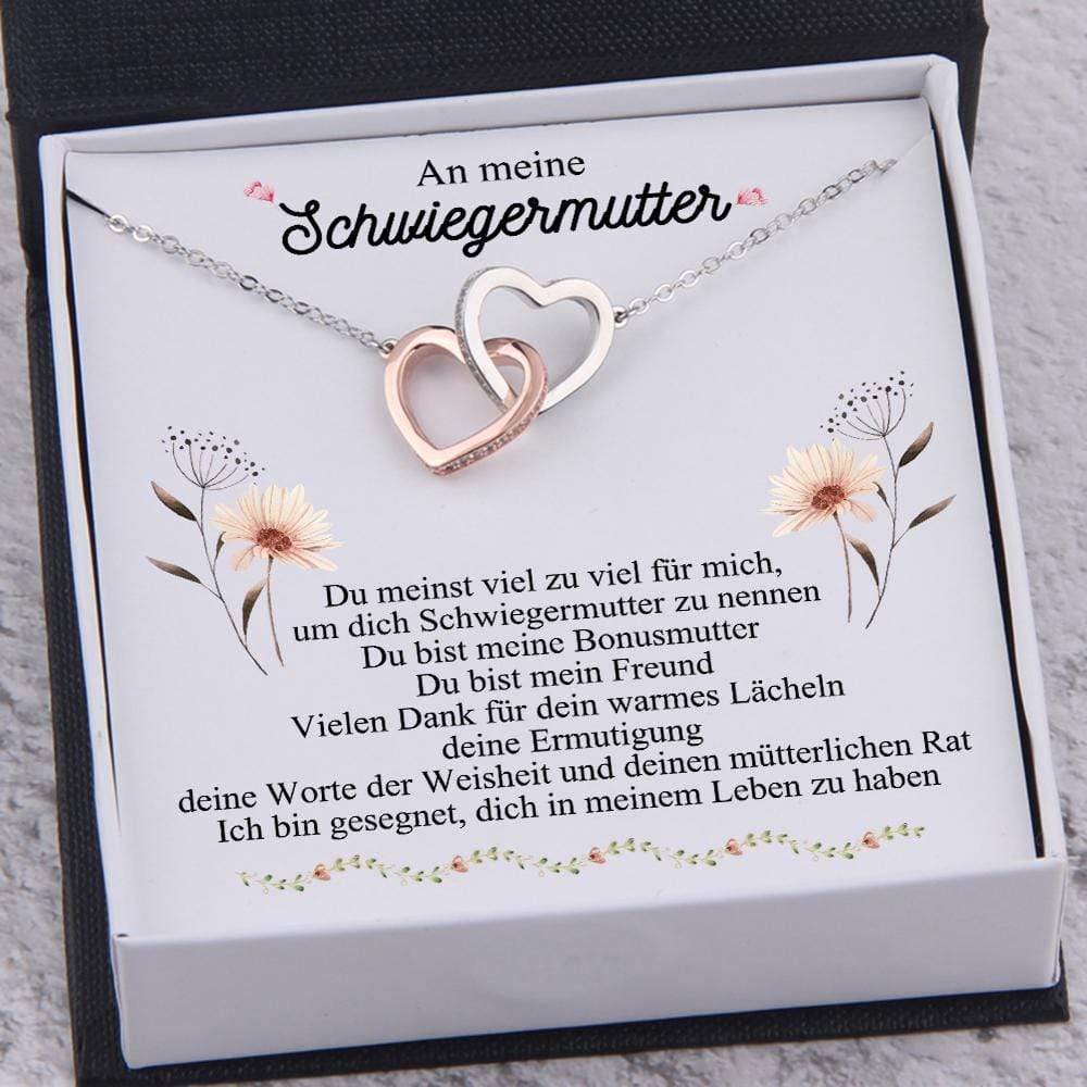 S925 Silber Herz Halskette - An Meine Schwiegermutter - Muttertag Geschenk mit Nachrichtenkarte