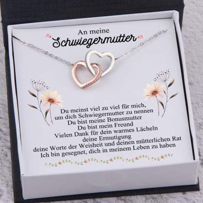 S925 Silber Herz Halskette - An Meine Schwiegermutter - Muttertag Geschenk mit Nachrichtenkarte