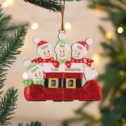 Holz Personalisierte 4 Namen & Text Weihnachtsstiefel Weihnachtsornament Weihnachtsbaum Anhänger