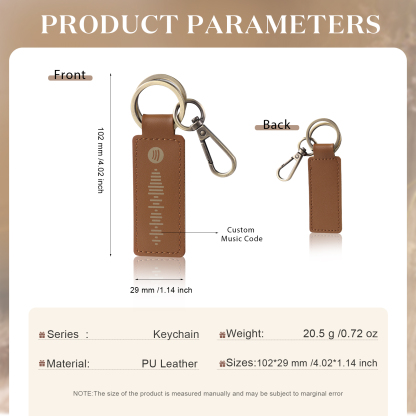 Personalisierter Spotify Code PU Leder Schlüsselanhänger