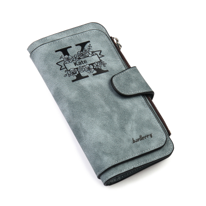 Damen Personalisierter Name & Buchstabe & Foto & Text PU Leder Geldbörse Langes Portemonnaie mit Reißverschluss