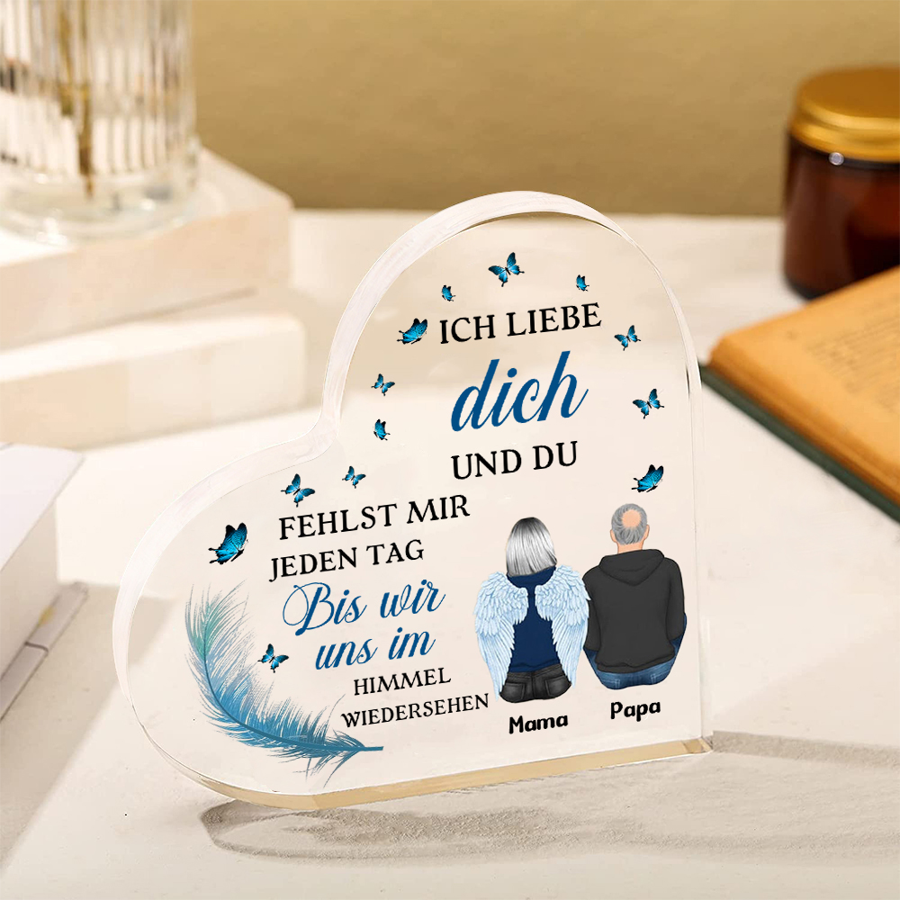 Personalisierte 2 Namen Acryl-Deko-Du fehlst mir jeden Tag-Trauer Schreibtischdekoration