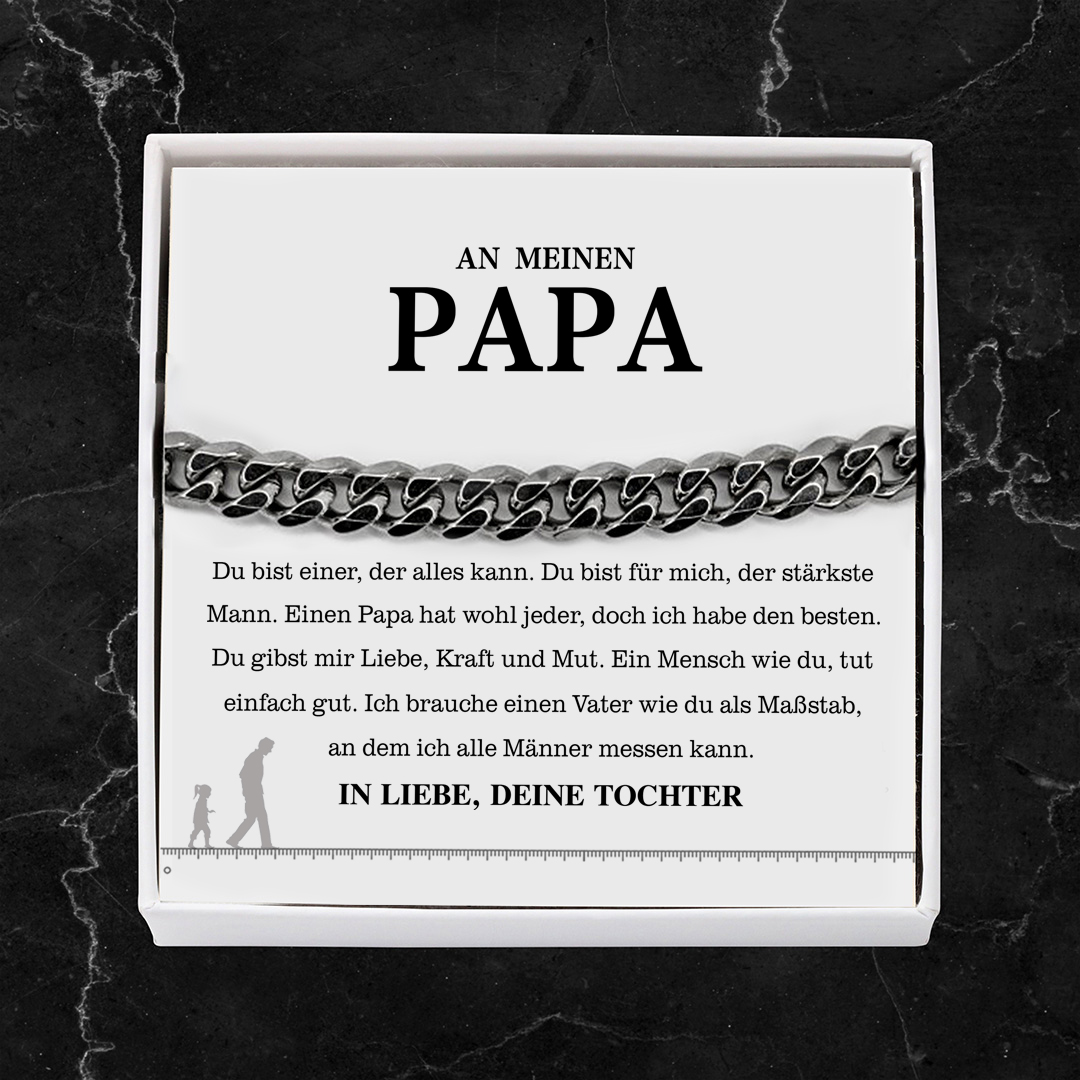 Herren Kubanisches Armband- An Meinen Papa"Einen Papa hat wohl jeder, doch ich habe den besten."-Geschenk mit Nachrichtenkarte